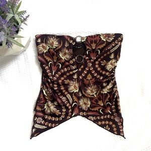 Urban Outfitters Brown Strapless Hankercheif Top